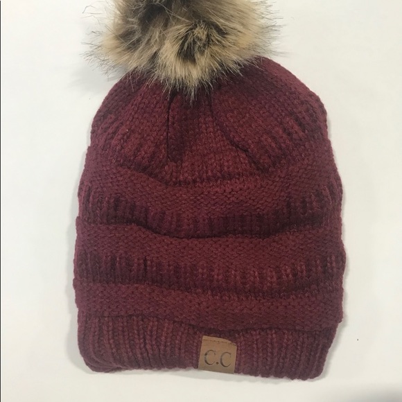 10 Maroon CC POM STYLE CC BEANIES
ALL NEW - Picture 3 of 6